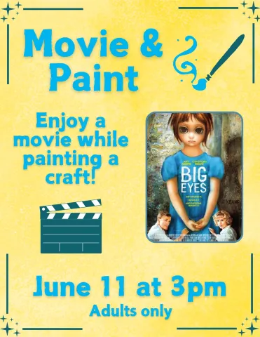 Movie & Paint at the Key West Library on June 11 at 3pm. Adults only.