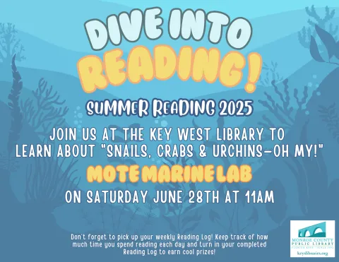 Join MOTE Marine Lab at the library on Saturday June 28th 2025 at 11am.