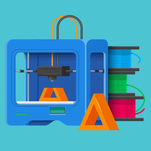 Graphic of a 3D printer