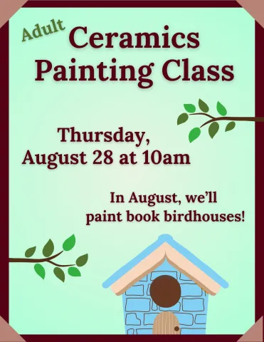 Ceramics Painting Class at the Key West Library on August 28 at 10am.