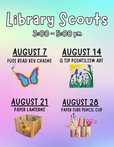 Library Scouts at the Key West Library. Thursdays in August from 3-5pm.