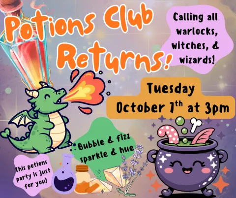 Big Pine Potions Club Logo for October 7th