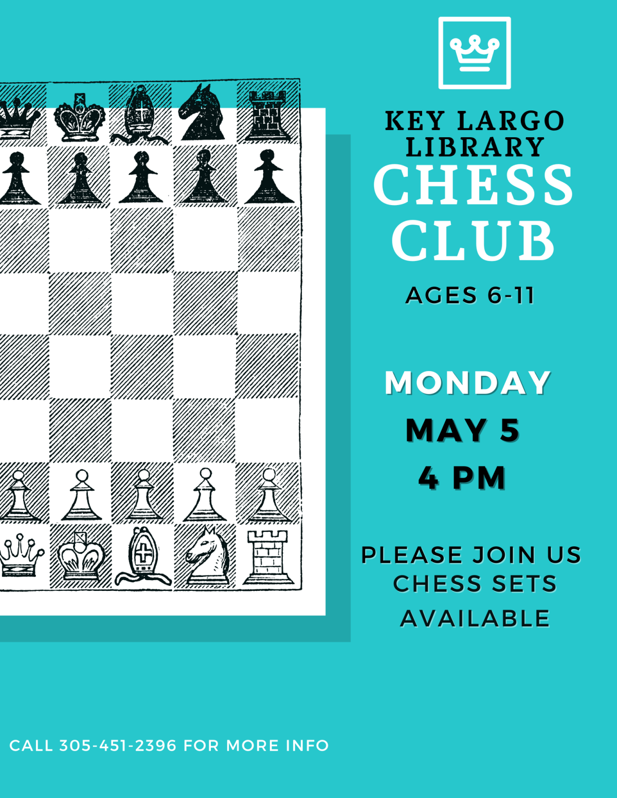 May 5 4-6pm Chess Club Flyer
