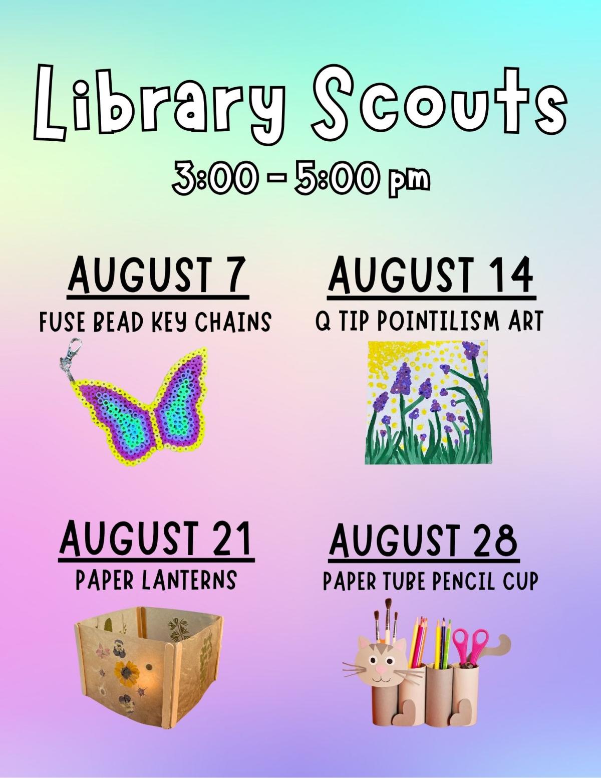 Library Scouts at the Key West Library. Thursdays in August from 3-5pm.